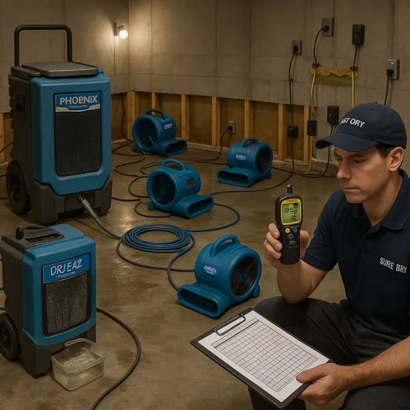 Structural Drying and Dehumidification process in Roundup, MT